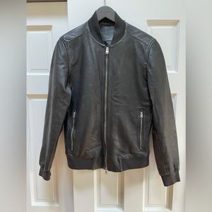 AllSaints Leather Bomber Jacket Size Small